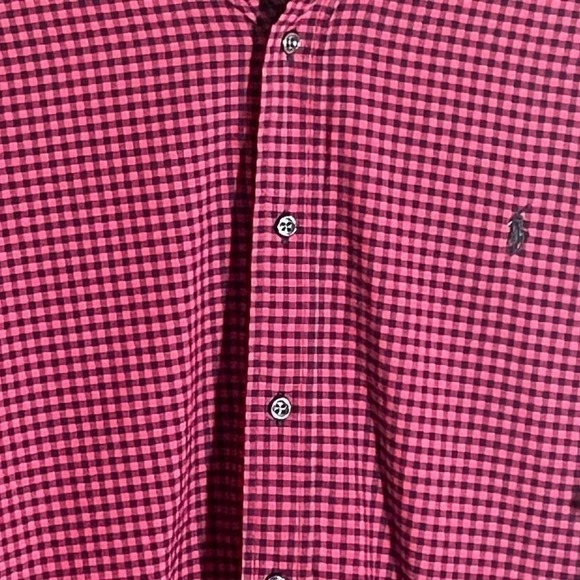 Ralph Lauren Logo Red Black Check Long Sleeve Button Down Shirt Size XXL Men's - Picture 2 of 6